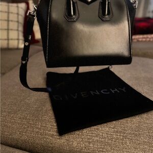 Givenchy Black Leather Satchel with Adjustable Strap